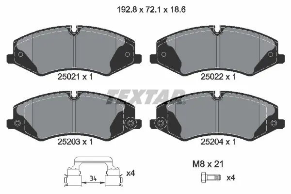 Handler.Part Brake pad set, disc brake TEXTAR 2502201 1