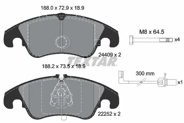 Handler.Part Brake pad set, disc brake TEXTAR 2440903 1