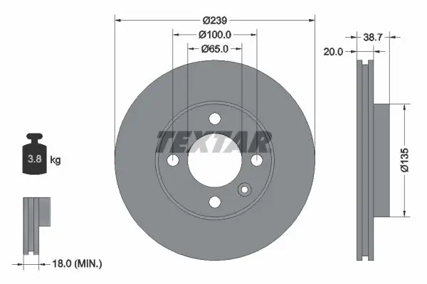 Handler.Part Brake disc TEXTAR 92012100 1