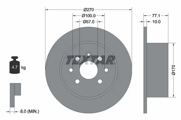 Handler.Part Brake disc TEXTAR 92054700 1