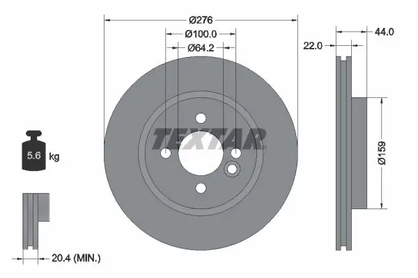 Handler.Part Brake disc TEXTAR 92107503 1