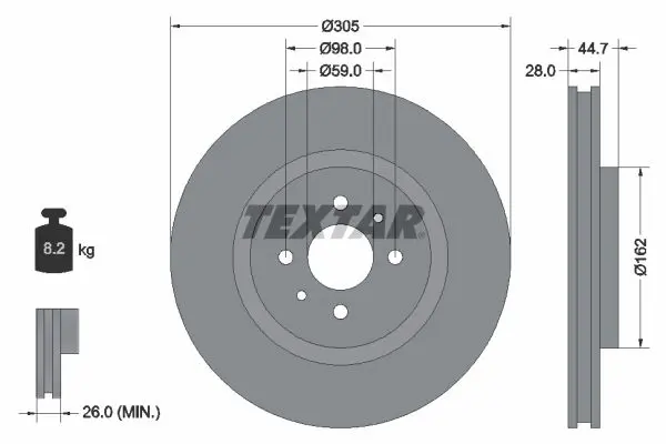 Handler.Part Brake disc TEXTAR 92092900 1