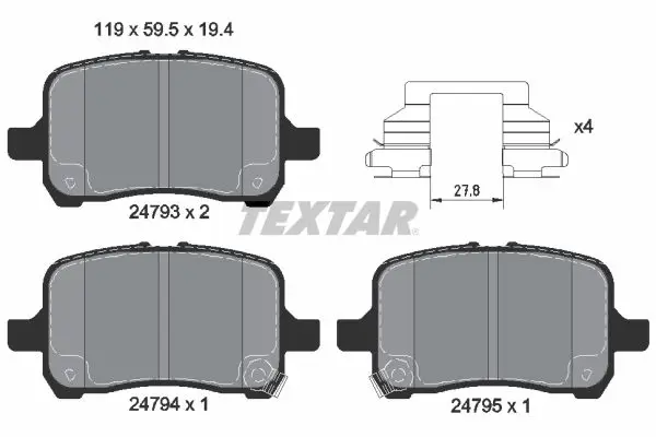 Handler.Part Brake pad set, disc brake TEXTAR 2479301 1