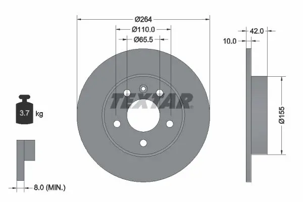 Handler.Part Brake disc TEXTAR 92092103 1