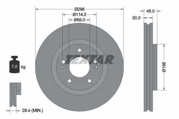 Handler.Part Brake disc TEXTAR 92178703 1