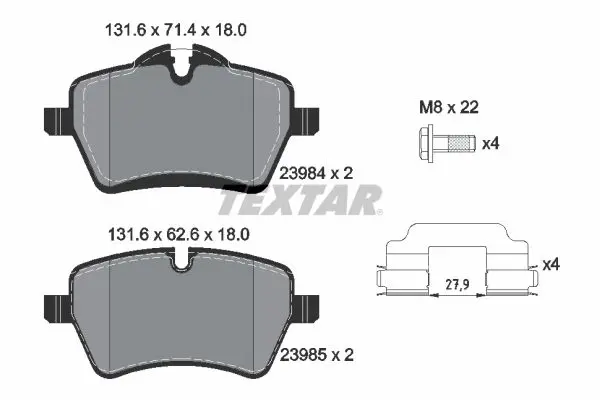 Handler.Part Brake pad set, disc brake TEXTAR 2398401 1