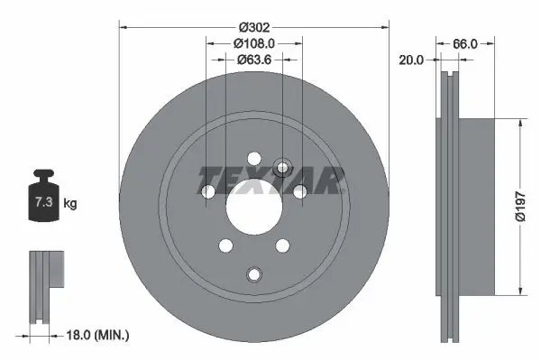 Handler.Part Brake disc TEXTAR 92162803 1