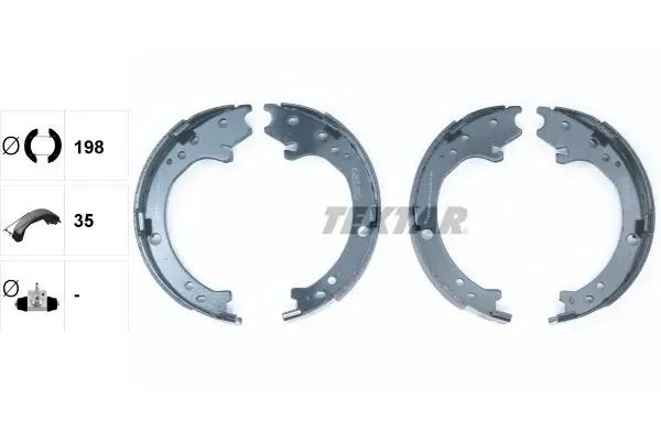 Handler.Part Brake shoe set, parking brake TEXTAR 91072300 2