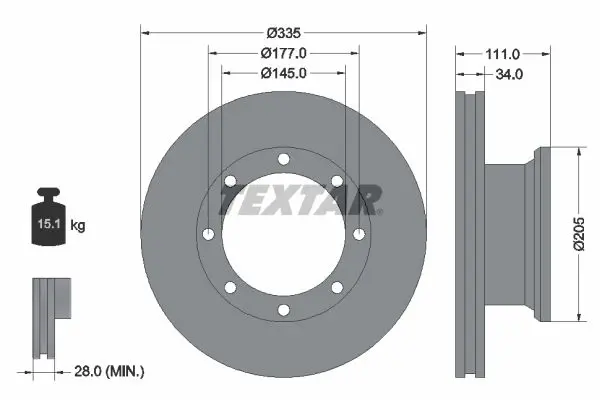 Handler.Part Brake disc TEXTAR 93102300 1