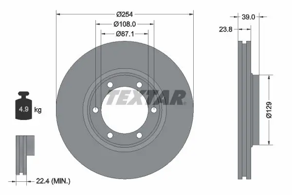 Handler.Part Brake disc TEXTAR 92166900 1