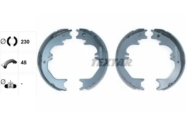 Handler.Part Brake shoe set, parking brake TEXTAR 91066200 2