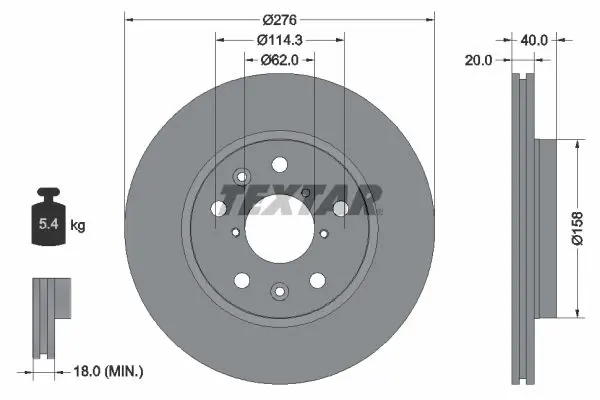 Handler.Part Brake disc TEXTAR 92204703 1