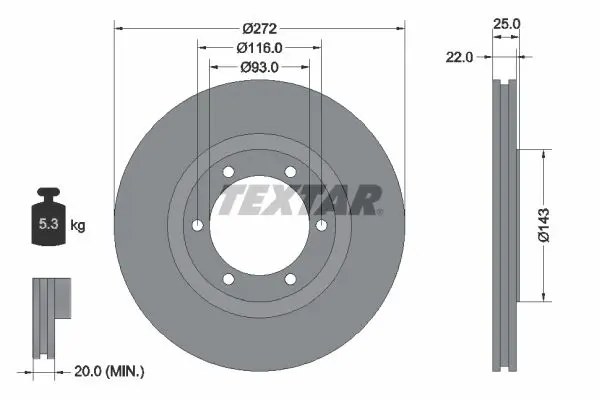 Handler.Part Brake disc TEXTAR 92235800 1