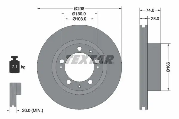 Handler.Part Brake disc TEXTAR 92052300 1