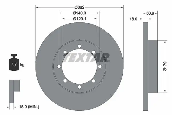 Handler.Part Brake disc TEXTAR 92230800 1