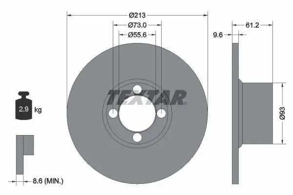 Handler.Part Brake disc TEXTAR 92092600 1