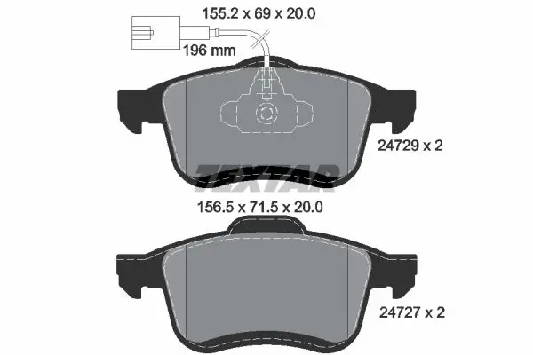 Handler.Part Brake pad set, disc brake TEXTAR 2472901 1