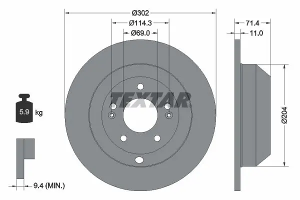 Handler.Part Brake disc TEXTAR 92223403 1