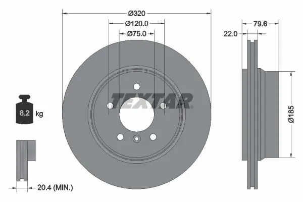 Handler.Part Brake disc TEXTAR 92141603 1