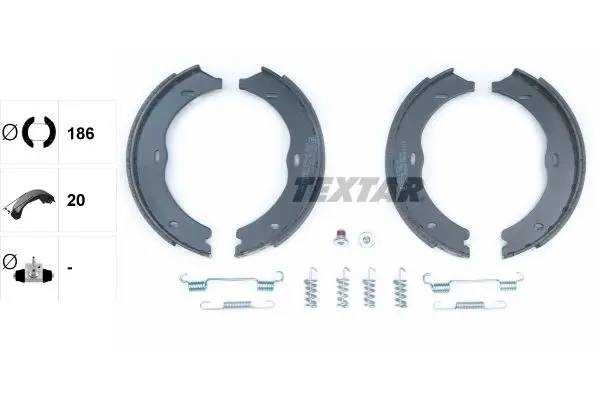 Handler.Part Brake shoe set, parking brake TEXTAR 91061900 2