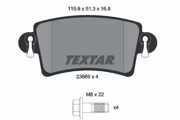 Handler.Part Brake pad set, disc brake TEXTAR 2366901 1