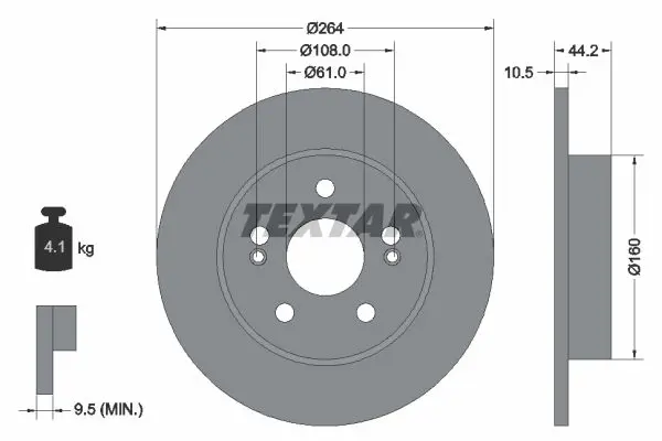 Handler.Part Brake disc TEXTAR 92065300 1