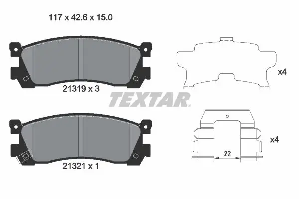 Handler.Part Brake pad set, disc brake TEXTAR 2131903 1