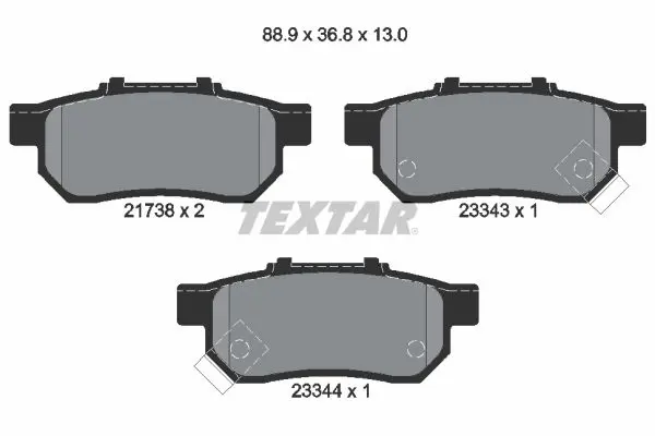 Handler.Part Brake pad set, disc brake TEXTAR 2173801 1