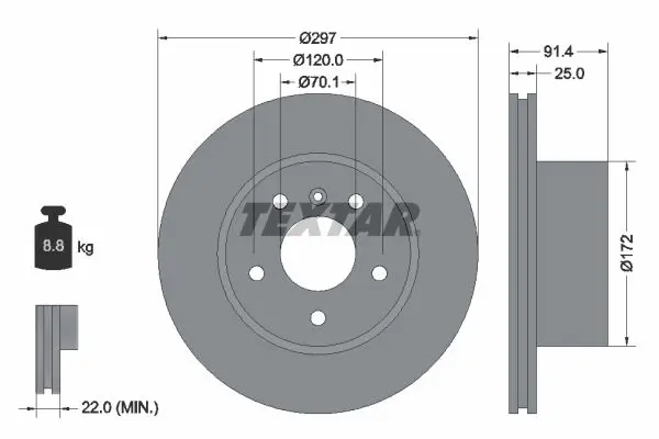 Handler.Part Brake disc TEXTAR 92129700 1