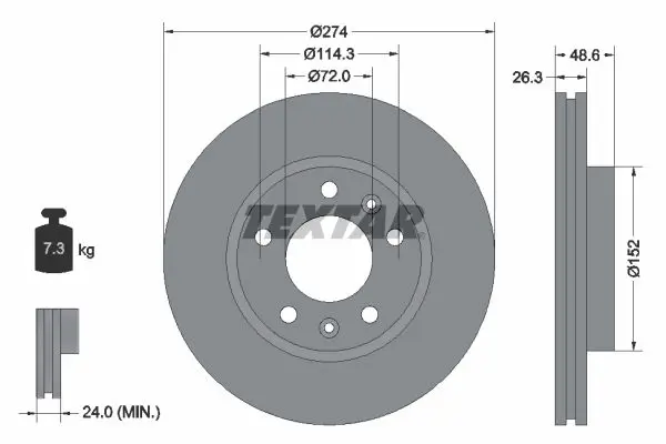 Handler.Part Brake disc TEXTAR 92146900 1