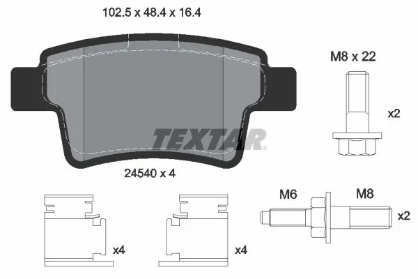 Handler.Part Brake pad set, disc brake TEXTAR 2454001 1