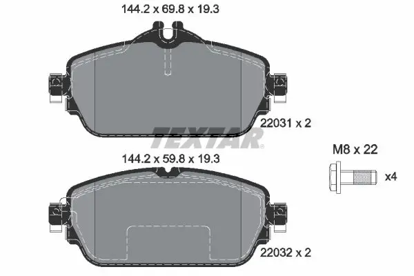 Handler.Part Brake pad set, disc brake TEXTAR 2203102 1