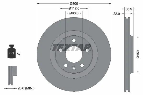 Handler.Part Brake disc TEXTAR 92137103 1