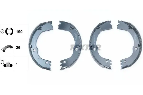 Handler.Part Brake shoe set, parking brake TEXTAR 91082500 2