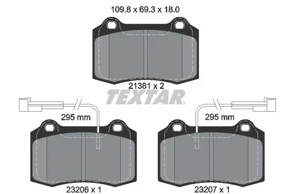 Handler.Part Brake pad set, disc brake TEXTAR 2138103 1