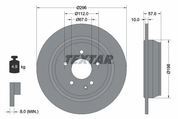 Handler.Part Brake disc TEXTAR 93123503 1