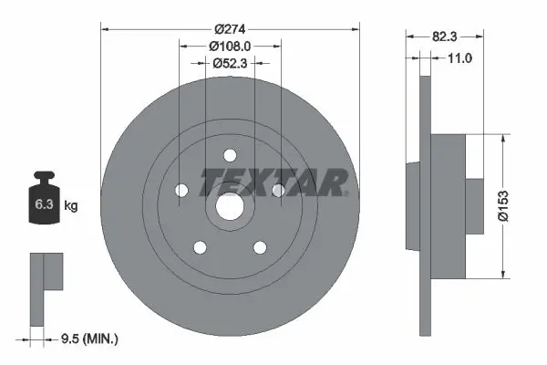 Handler.Part Brake disc TEXTAR 92119100 1