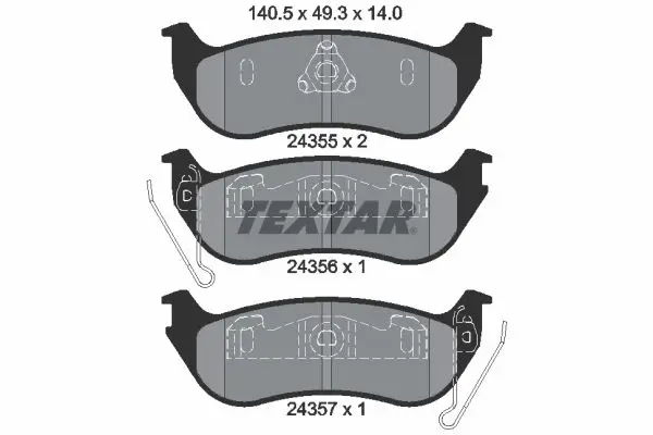 Handler.Part Brake pad set, disc brake TEXTAR 2435501 1