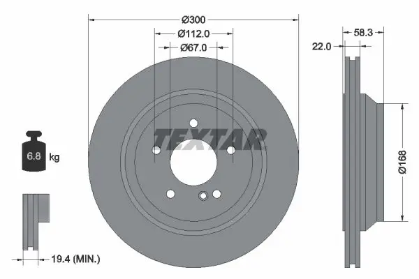 Handler.Part Brake disc TEXTAR 92176303 1