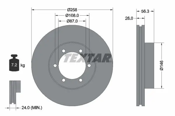 Handler.Part Brake disc TEXTAR 92226400 1