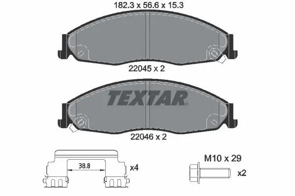 Handler.Part Brake pad set, disc brake TEXTAR 2204501 1