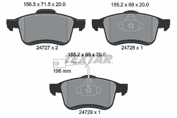 Handler.Part Brake pad set, disc brake TEXTAR 2472701 1