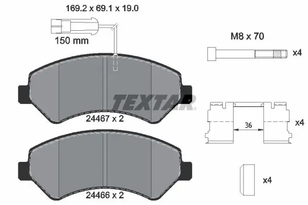 Handler.Part Brake pad set, disc brake TEXTAR 2446701 1