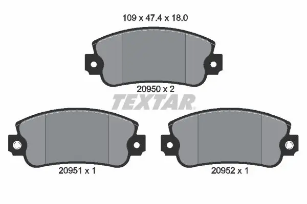 Handler.Part Brake pad set, disc brake TEXTAR 2095006 1