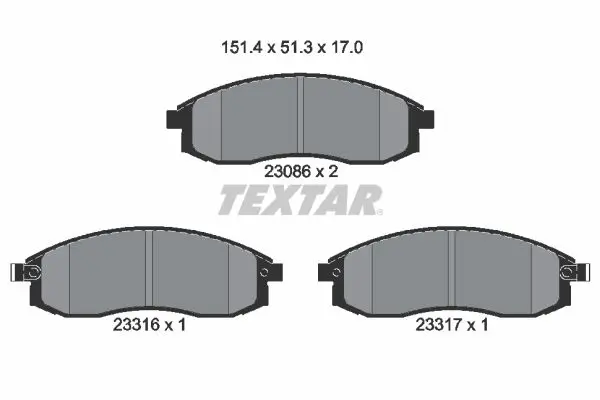 Handler.Part Brake pad set, disc brake TEXTAR 2308601 1