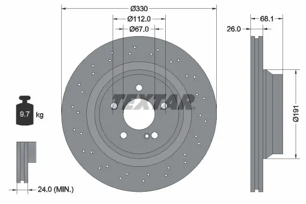 Handler.Part Brake disc TEXTAR 92120000 1