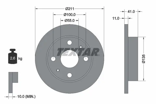 Handler.Part Brake disc TEXTAR 92103700 1