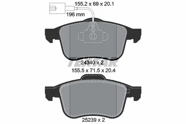 Handler.Part Brake pad set, disc brake TEXTAR 2488301 1