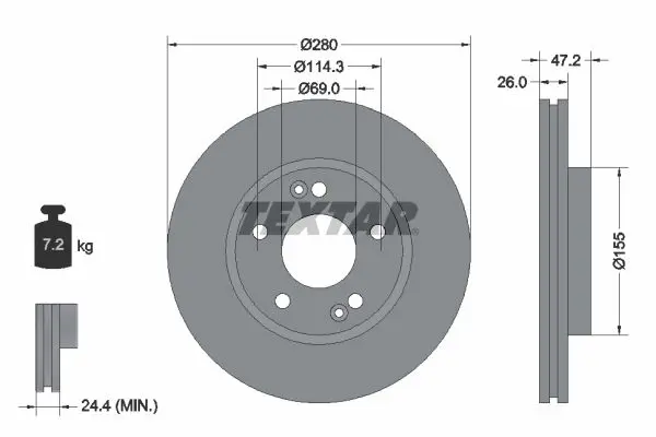 Handler.Part Brake disc TEXTAR 92161603 1