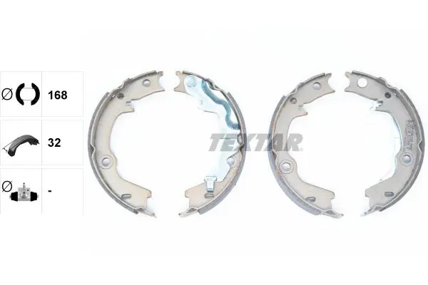 Handler.Part Brake shoe set, parking brake TEXTAR 91072500 2